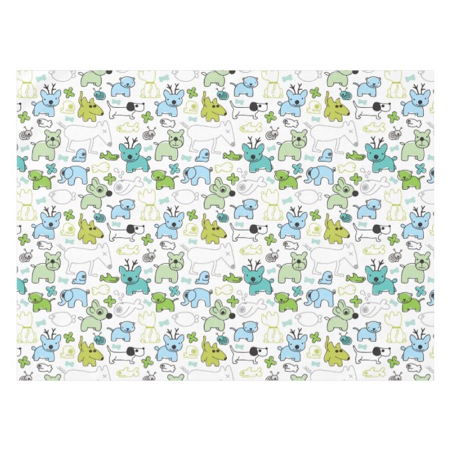 scherzt Tierhintergrundmuster Tischdecke (Vorderseite (Horizontal))