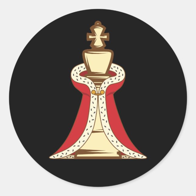 Schess King Piece Runder Aufkleber (Vorderseite)