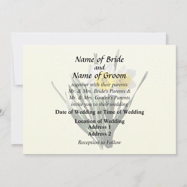 Scheue kleine Narzisse Einladung (Vorderseite)