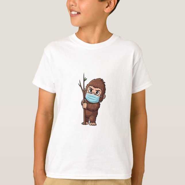 Scheues Sasquatch-Gesichtsmaske Kinder T-Shirt (Vorderseite)