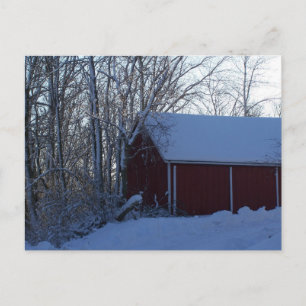 Scheune im Winter Postkarte