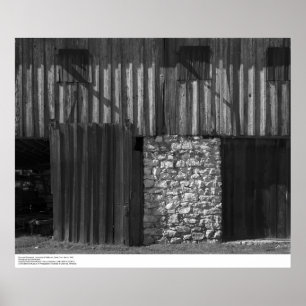 Scheune und Steinmetzarbeit, UC Santa Cruz, im Poster