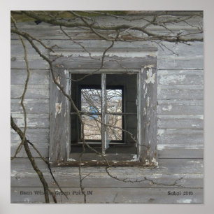 Scheunen-Fenster-Kronen-Punkt HEREIN Poster