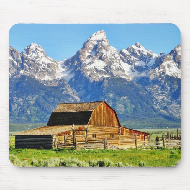 Scheunen großartige Tetons Berge Mousepad (Vorne)