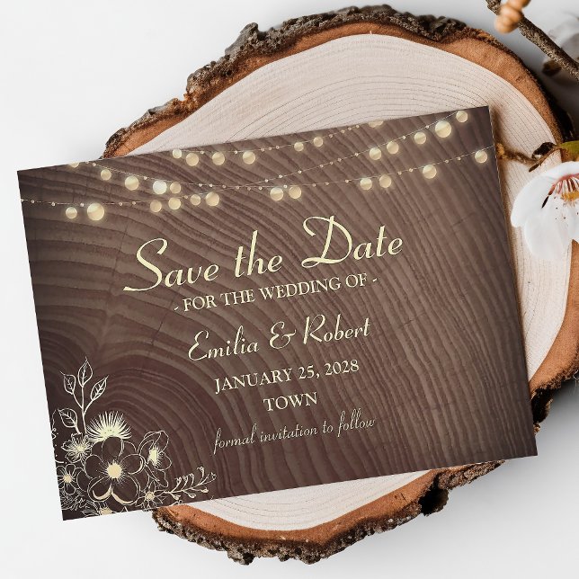 Scheunen-Holz-Rustikale Hochzeit Save The Date (Von Creator hochgeladen)