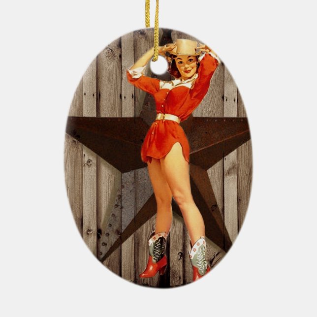 Scheunen-hölzernes einziges Stern-Western-Land Keramikornament (Hinten)