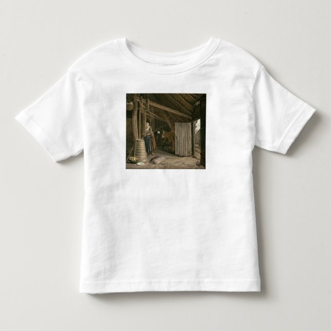 Scheunen-Innenraum mit einer Kleinkind T-shirt (Vorderseite)