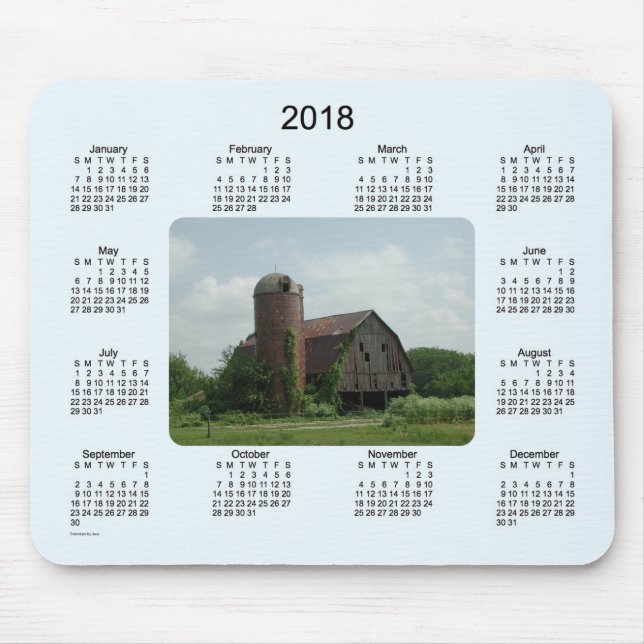 Scheunen-Kalender 2018 durch Janz Mausunterlage Mousepad (Vorne)