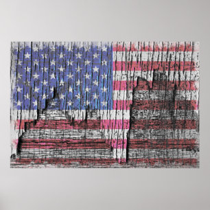 Scheunen-Schale gemalte patriotische amerikanische Poster