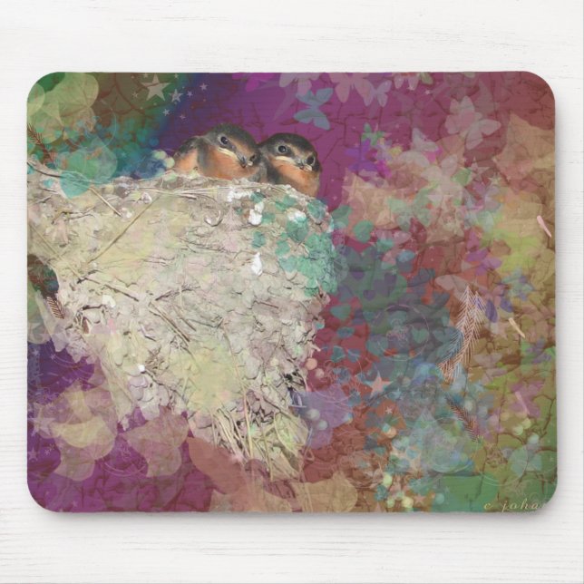 Scheunen-Schwalben-Fantasiesechziger jahre zwei Mousepad (Vorne)