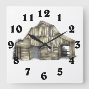 Scheunen-Uhr Quadratische Wanduhr