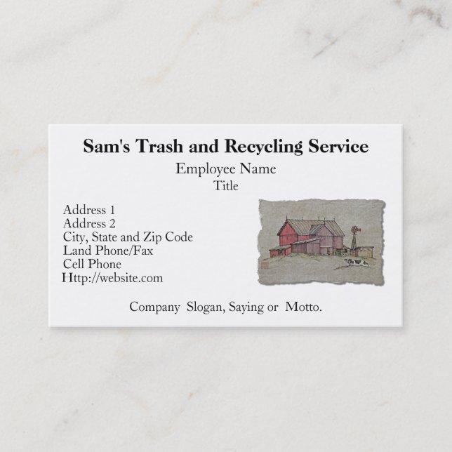 Scheunen-Windmühle u. Kuh Visitenkarte (Vorderseite)