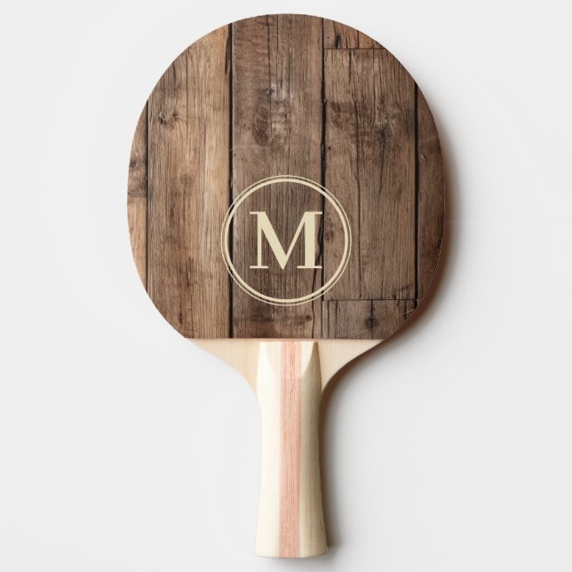 Scheunenbodenbretter Monogramm Tischtennis Schläger (Rückseite)