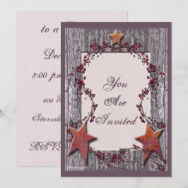 Scheunenbretter verrosteten Sterne Einladung