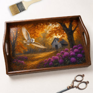 Scheuneneule fliegt Herbstfarm Dekoratives Papier