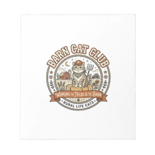 Scheunenkatzenclub Katze Bauernhof Tier Mashup Kat Notizblock