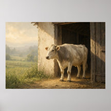 Scheunentor-Kuh-Idyllenposter