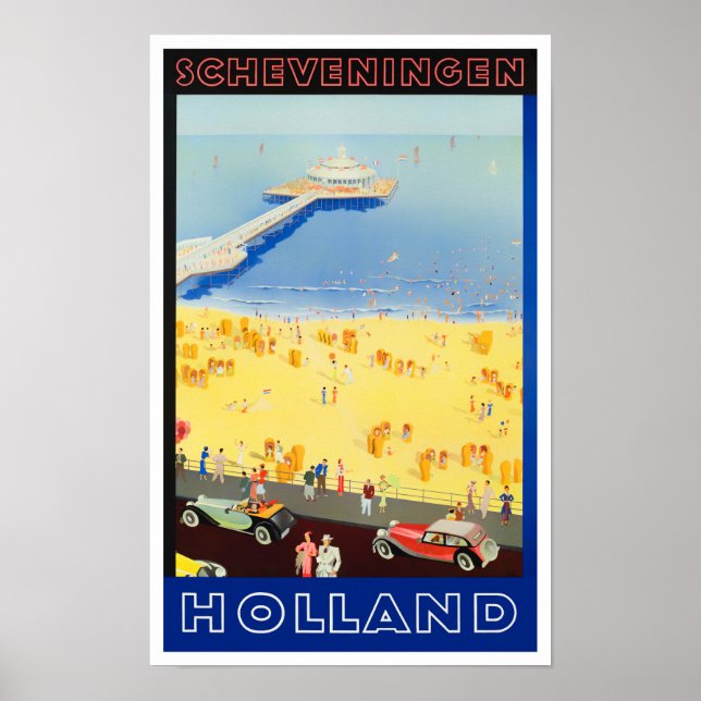 Scheveningen Holland Vintage Reise Poster (Vorne)