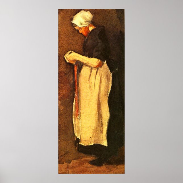 Scheveningen Woman Portrait von Vincent van Gogh Poster (Vorne)