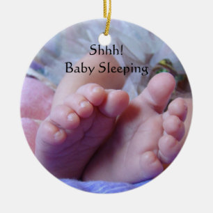 Schhh Baby schlafende hängende Ornamente Baby Füße