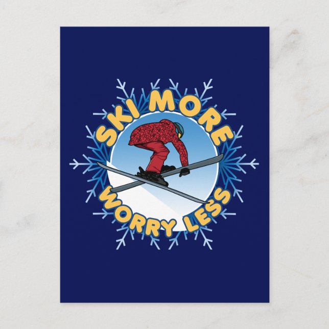 Schi macht sich weniger Sorgen | Skiangebot Postkarte (Vorderseite)
