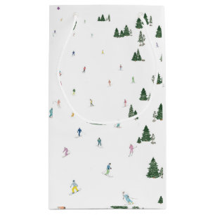 Schi- und Snowboard Aquarelltasche Winter Kleine Geschenktüte