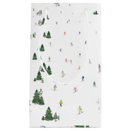 Schi- und Snowboard Aquarelltasche Winter Kleine Geschenktüte
