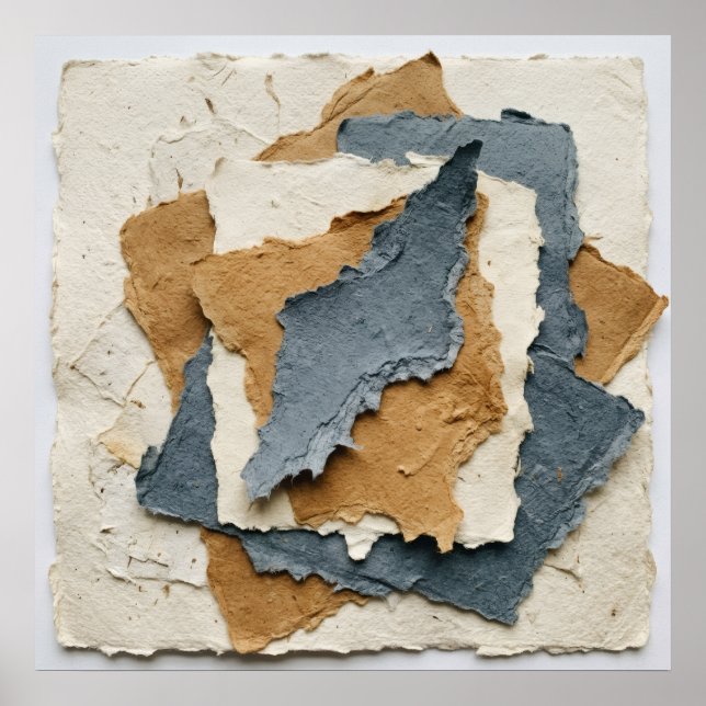 Schichtenposter aus Papiercollage Poster (Vorne)
