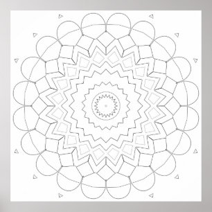 Schichtförmige geometrische Blütenblatt-Stern-Mand Poster
