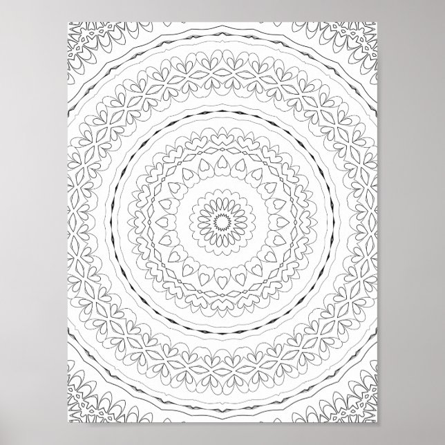 Schichtringe Herz-Ringe Färbeseite Musterdesign Poster (Vorne)