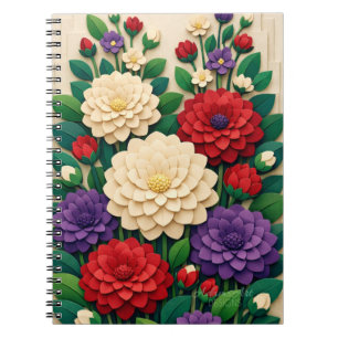 Schichtweise florale Papier-Schnitt-Garten Notizblock