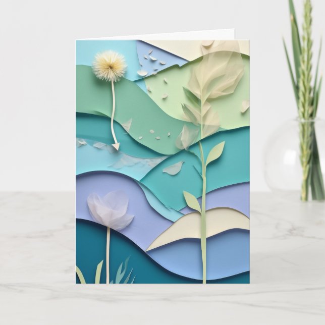 Schichtweise Papierblüte Karte (Vorderseite)