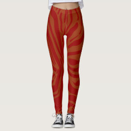 schick-beige und rotes Zebramuster Leggings