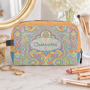 Schick Blau Pink Lila Orange Paisley-Muster Waschbeutel