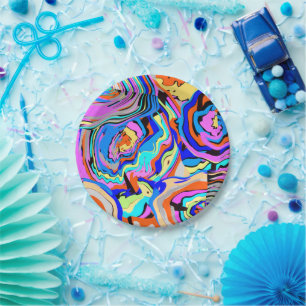 Schick-buntes modernes Kunstdesign Cool Pappteller