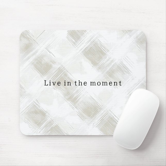 Schick Cremeweiße Streifen Mousepad (Mit Mouse)