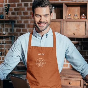 Schick-Dunkel-Orange-Firmenlogo Schürze