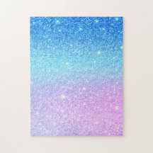 Schick Lila Ombre Blau Glitter Modern