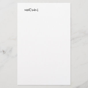 Schick Modern Schwarz Weiß Ihr Name Minimalist Briefpapier