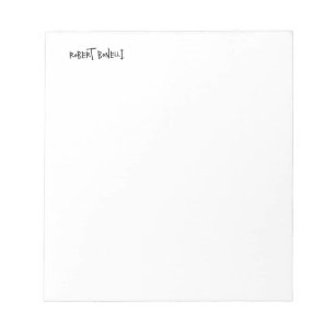 Schick Modern Schwarz Weiß Ihr Name Minimalist Notizblock