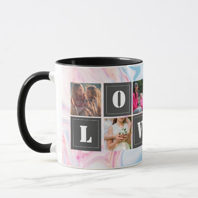 schick-moderne Rose Gold Marmor Grau Mutter Gesche Tasse (Links)