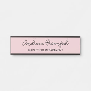 Schick Rosa Schwarz Moderne Schrift Büro Türschild