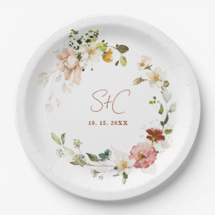 Schick Rustikal Boho Wildblumen Blumen Garten Pappteller