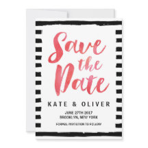 Schick-Schwarz-Weiß-Streifen Save the Date