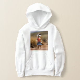Schick und Stylisch: Erdmännchen-Mädchen in Rock u Hoodie