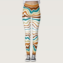 schick-weiße und braune Streifen Leggings