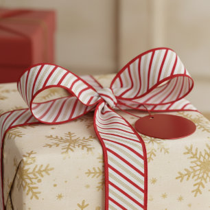 Schicke 1,5" rote und goldene Candy-Cane-gestreift Ripsband