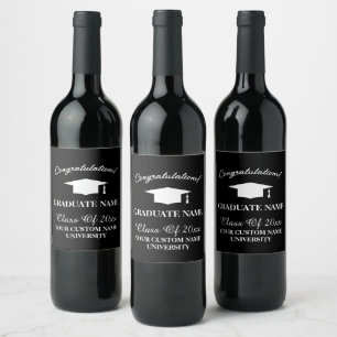Schicke Abschlussfeier-Wein-Flaschenetiketten für Weinetikett