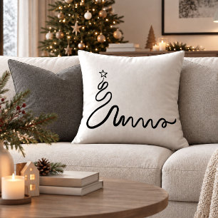Schicke abstrakte Linien-Weihnachtsbaum-Akzent-Kis Kissen