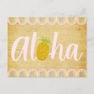 Schicke Aloha-Ananas Einladungspostkarte